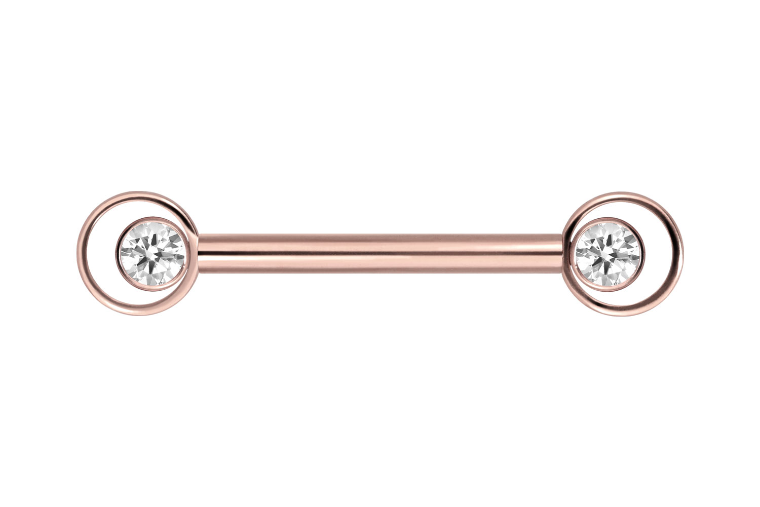 Titan Nippelpiercing mit Innengewinde RING + KRISTALL